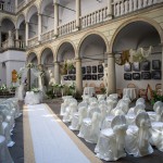 wedding decoration in Italian courtyard