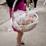 basket with petals