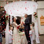 confetti at a wedding