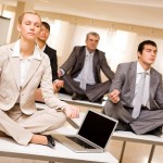 Meditating business partners